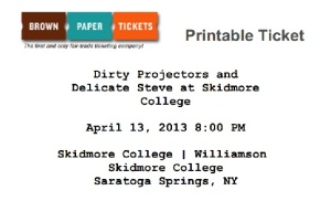 Dirty Projectors Ticket